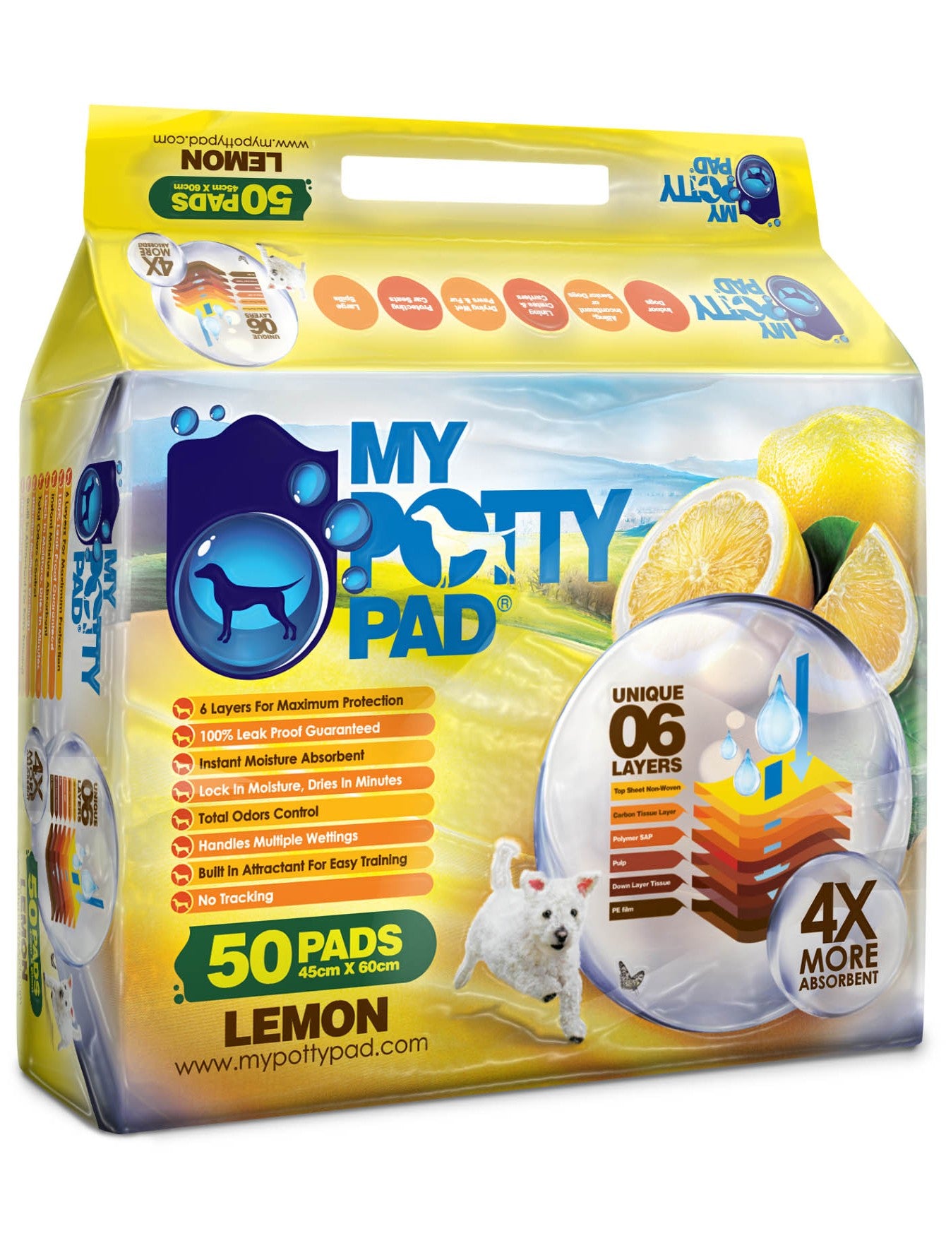 My Potty Pad Lemon Pee Pad For Dogs (S) 100pcs image 6
