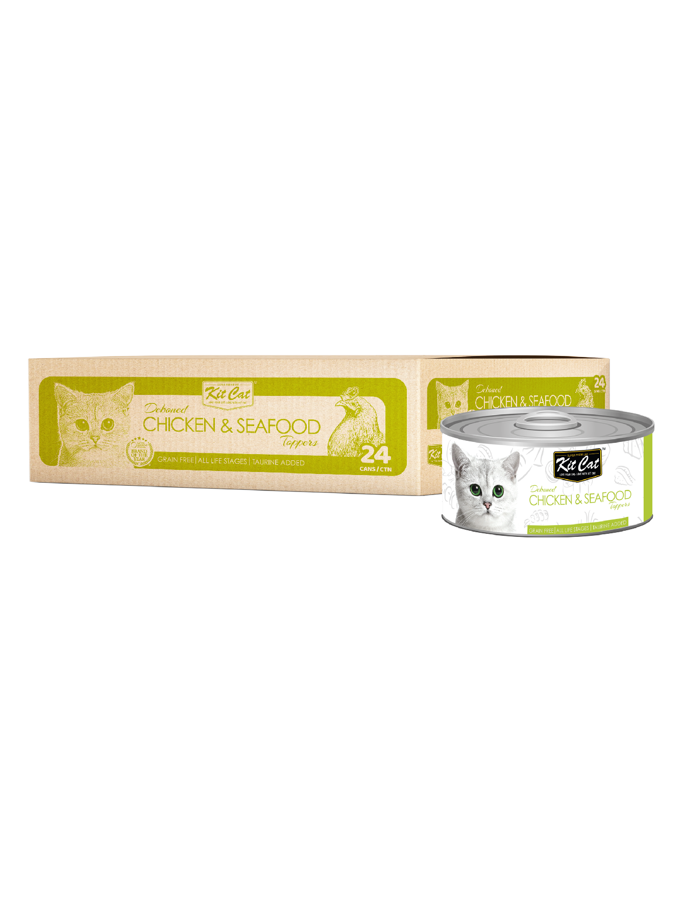 Kit Cat 80g Deboned Toppers Canned Chicken & Seafood Wet Cat Food image 3