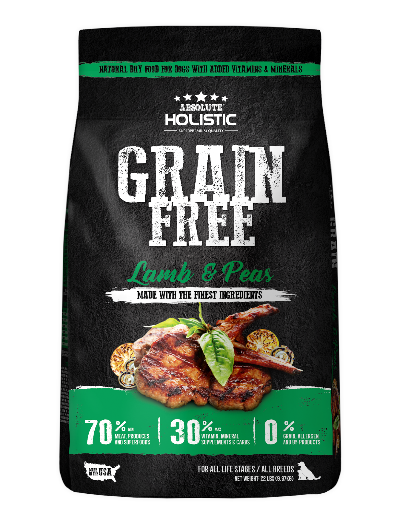Absolute Holistic Dog 1.5kg Grain Free Lamb & Peas Dry Dog Food (EXP: 25 Oct 2026) image 2