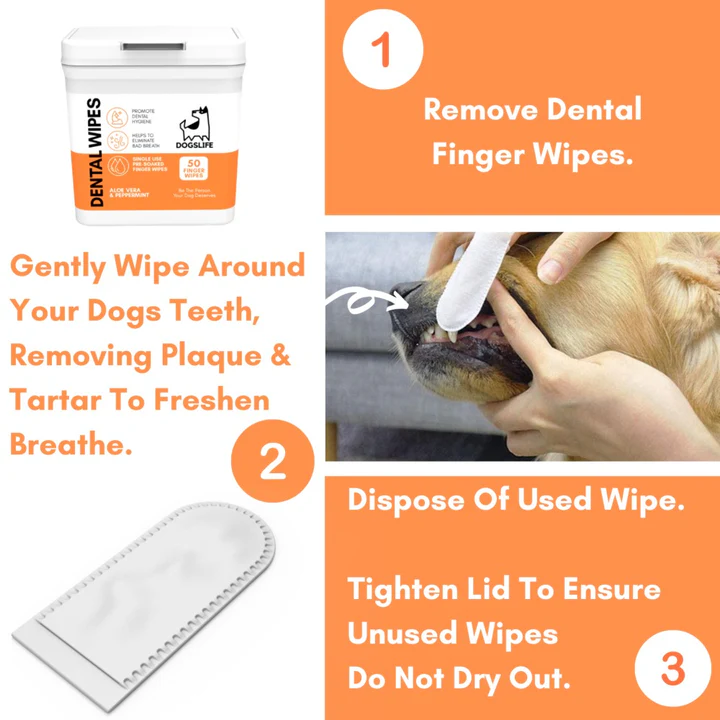 Dogslife Dental Cleaning Wipes 50 Finger Wipes image 6