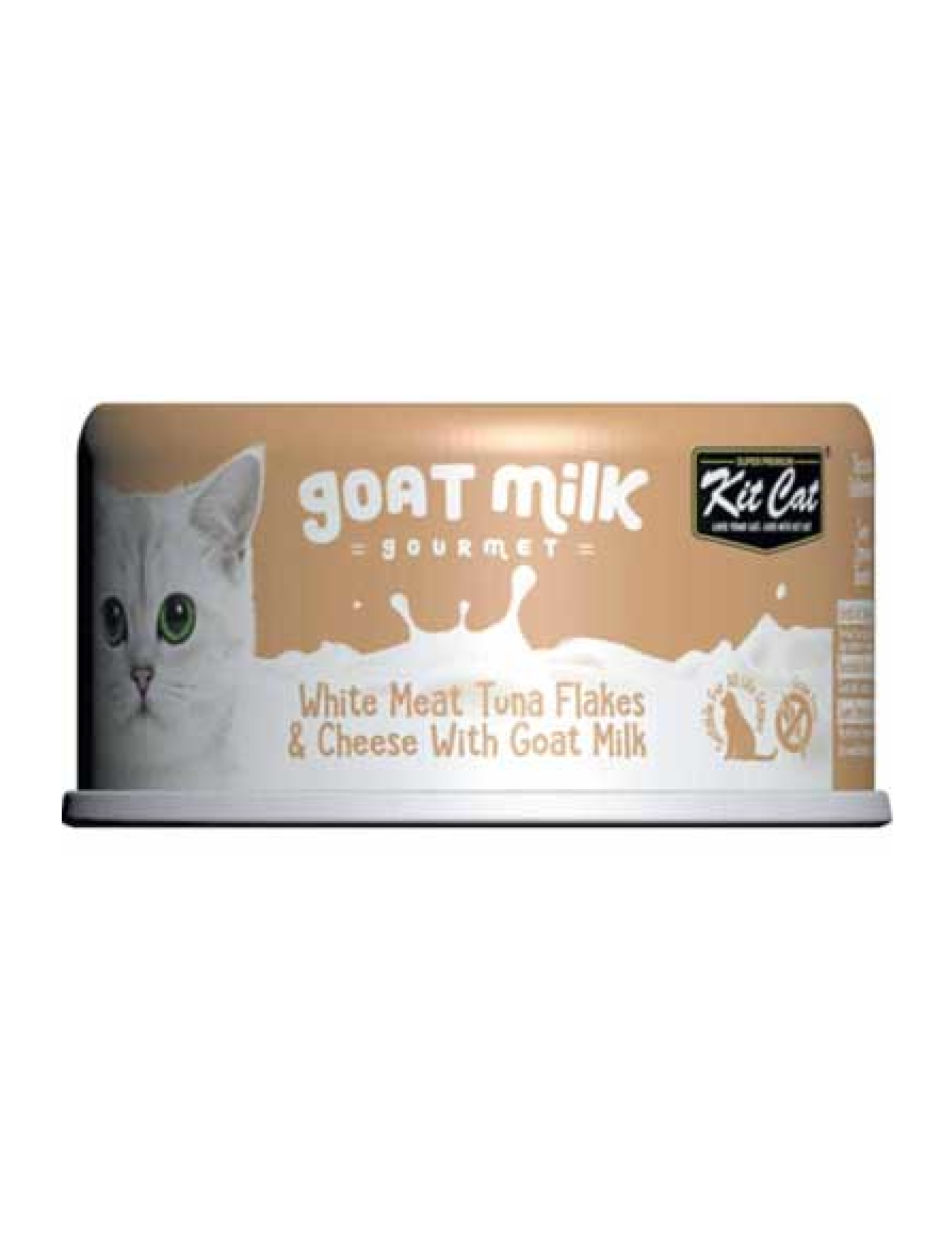 Kit Cat 70g Goat Milk Gourmet White Meat Tuna Flakes & Cheese With Goat Milk Wet Cat Food (EXP: 05 Aug 2027) image 4