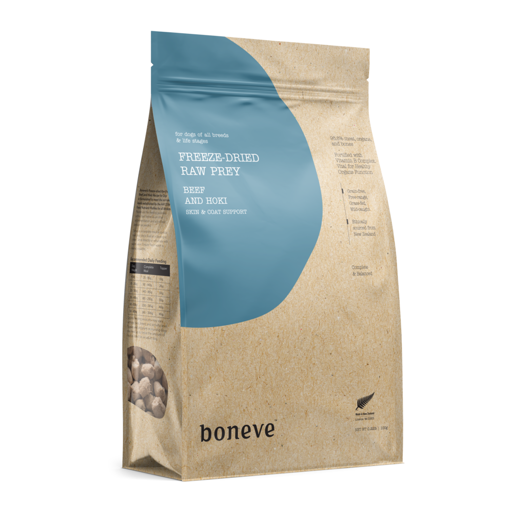 Boneve Earthmade Dog Freeze Dried Raw Prey Beef Hoki Dry Dog Food image 2