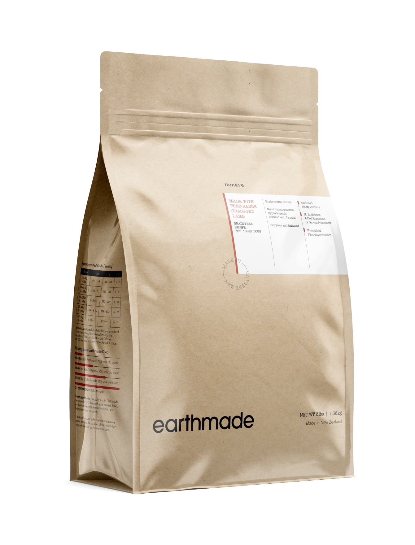 Boneve Earthmade Dog 0.66lbs (300g) Free Range Grass-Fed Lamb Grain Free Dry Dog Food image 2