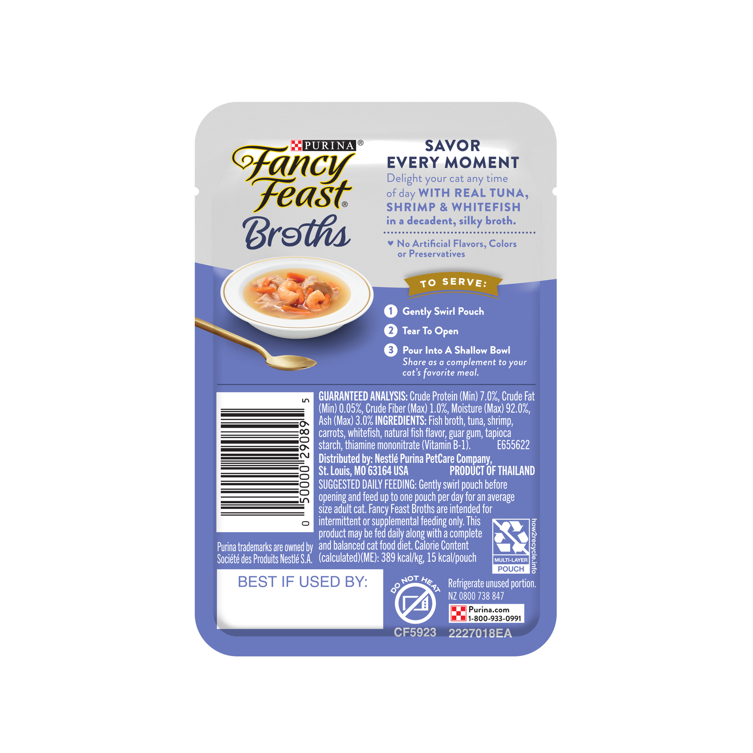 Fancy Feast Cat 40g Broths Classic Tuna, Shrimp & Whitefish Wet Cat Food image 2