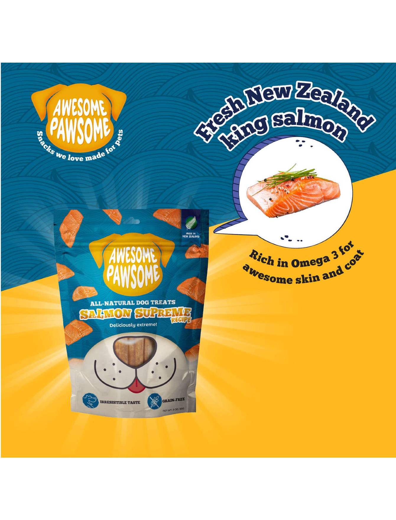 Awesome Pawsome 85g Grain Free Salmon Supreme Recipe Dog Treat image 4