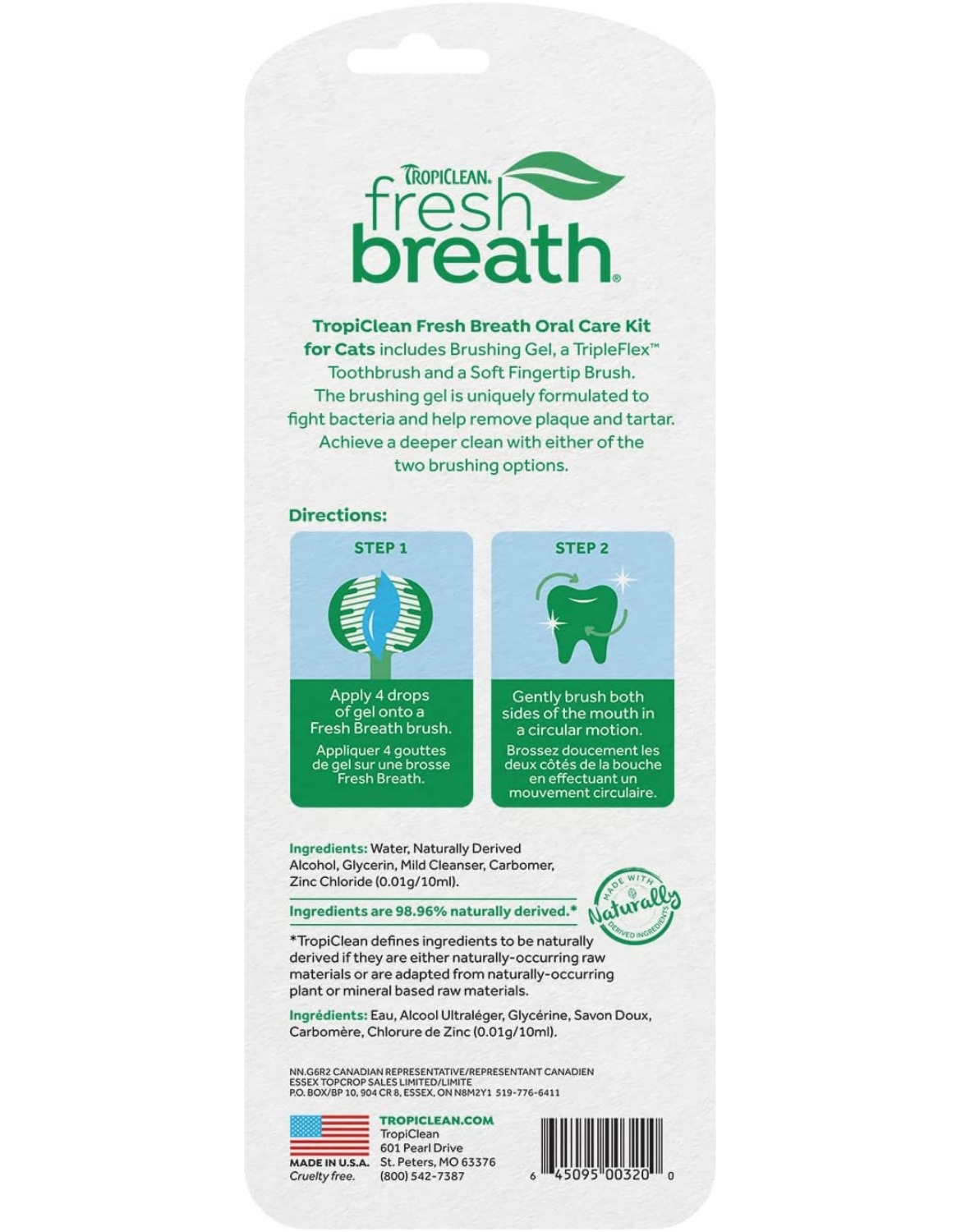 Tropiclean Fresh Breath Cat Oral Care Kit 59ml image 2