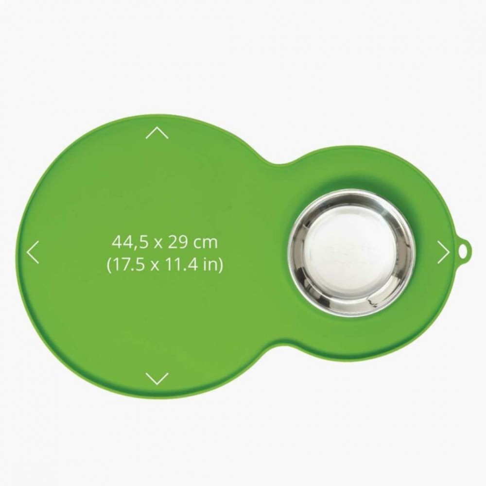 Catit 2.0 Placemat Peanut Green With Bowl Medium image 4