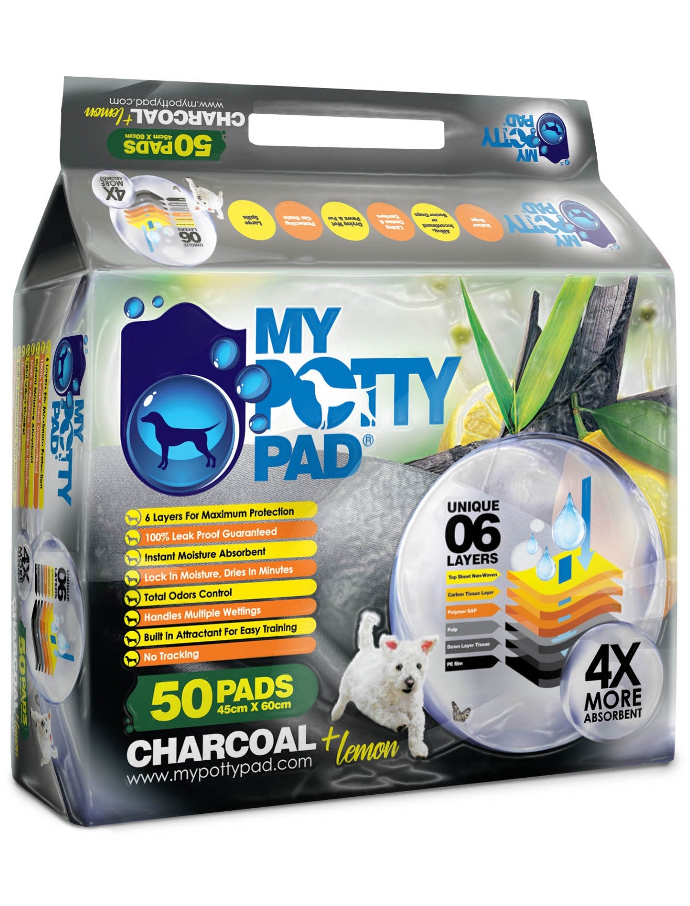 My Potty Pad Charcoal and Lemon Pee Pad For Dogs S | 100 pcs image 6
