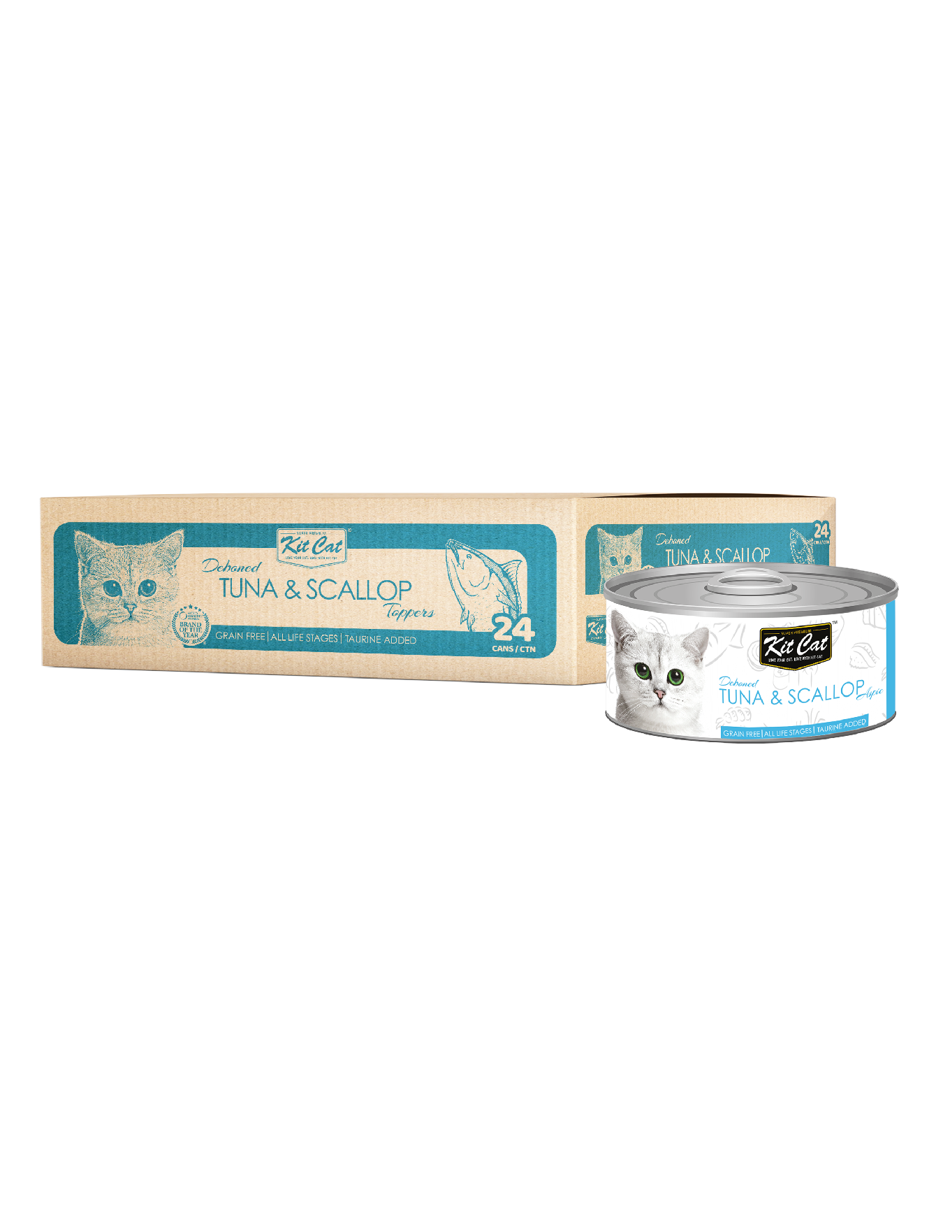 Kit Cat 80g Deboned Toppers Canned Tuna & Scallop Wet Cat Food image 3