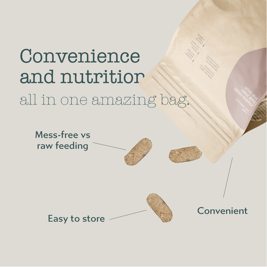 Boneve Earthmade Dog 100g Freeze Dried Raw Prey Lamb Trevally Dry Dog Food image 6