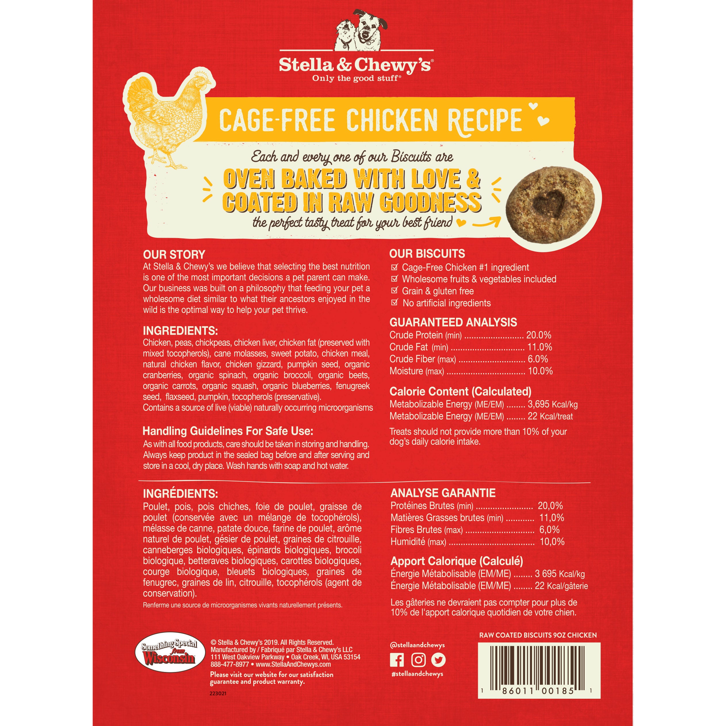 Stella & Chewy's Raw Coated Biscuits (Chicken) Dog Treats 156g image 2