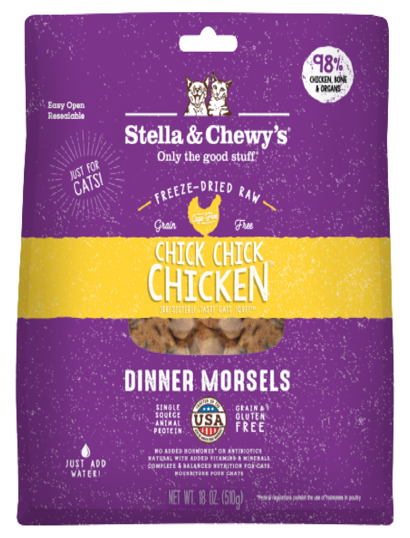 Stella & Chewy's Freeze Dried Cat Dinner Morsels 510g Chick Chick Chicken Dry Cat Food image 3