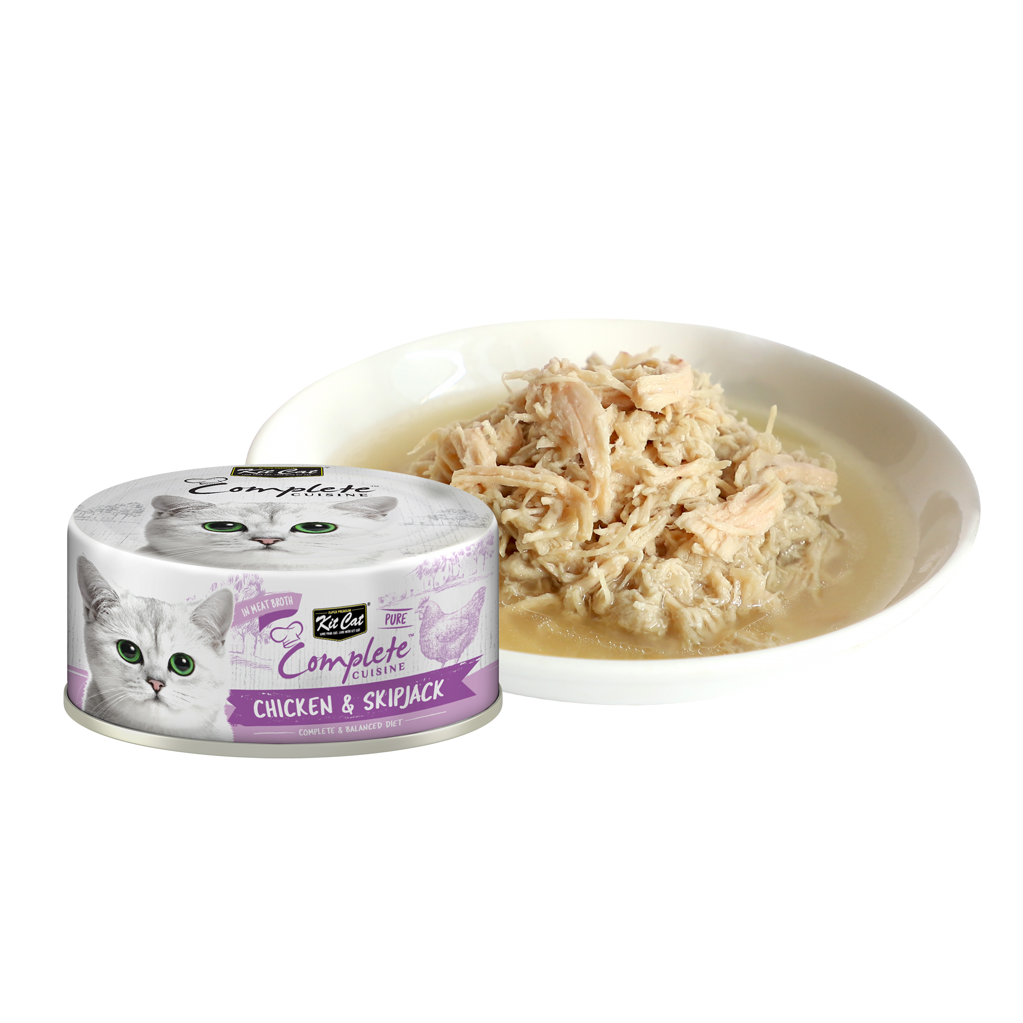 Kit Cat Cat 70g Complete Cuisine Pure Chicken & Skipjack Wet Cat Food (EXP: 19 Aug 2027) image 2