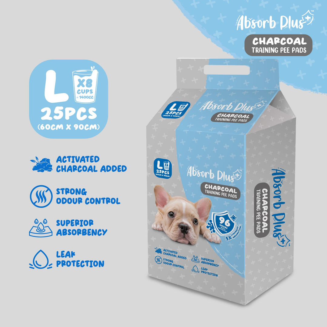 Absorb Plus 25pcs (Large) 60x90cm Charcoal Training Pee Pad image 3