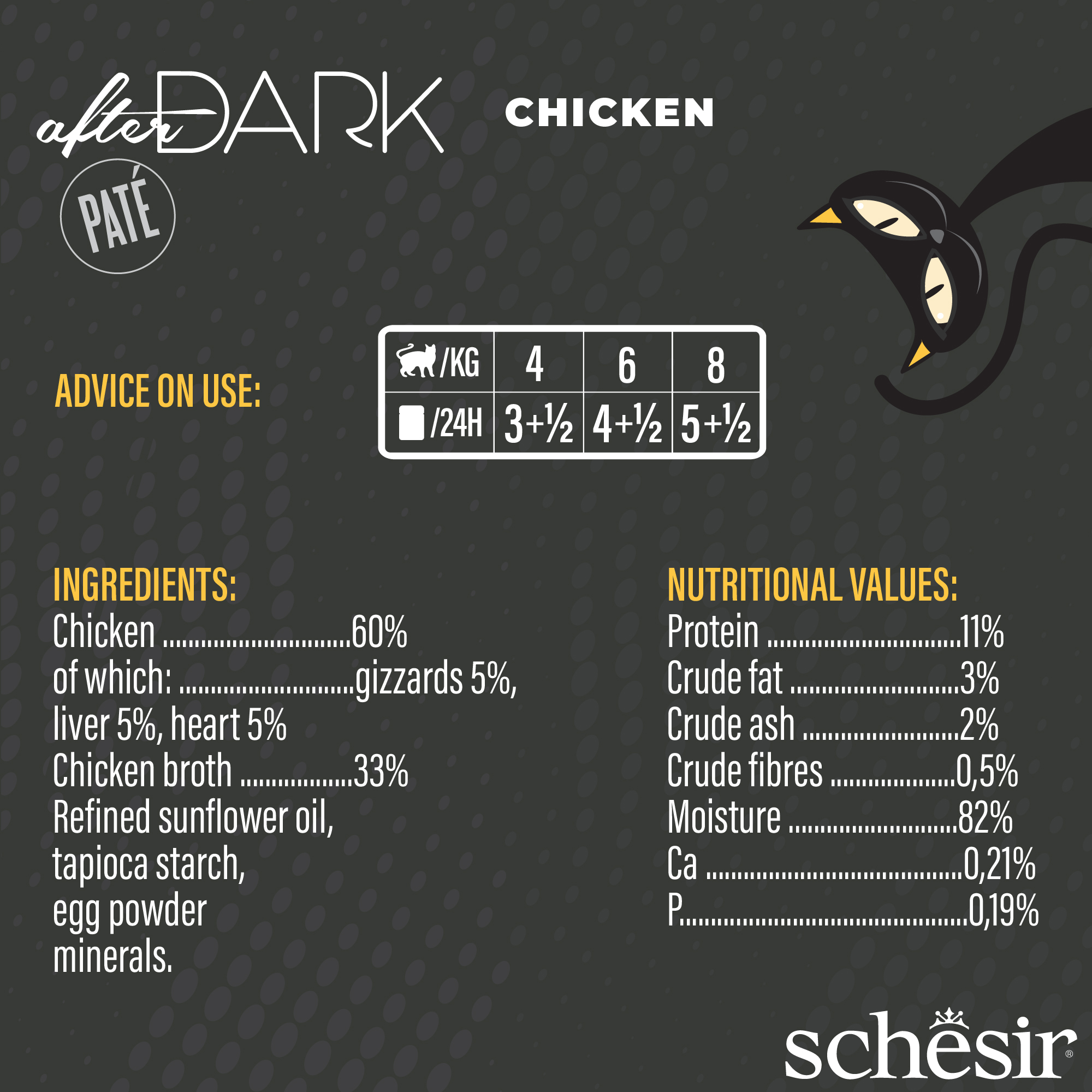 Schesir Cat After Dark Pate Canned 80g Chicken Wet Cat Food image 2