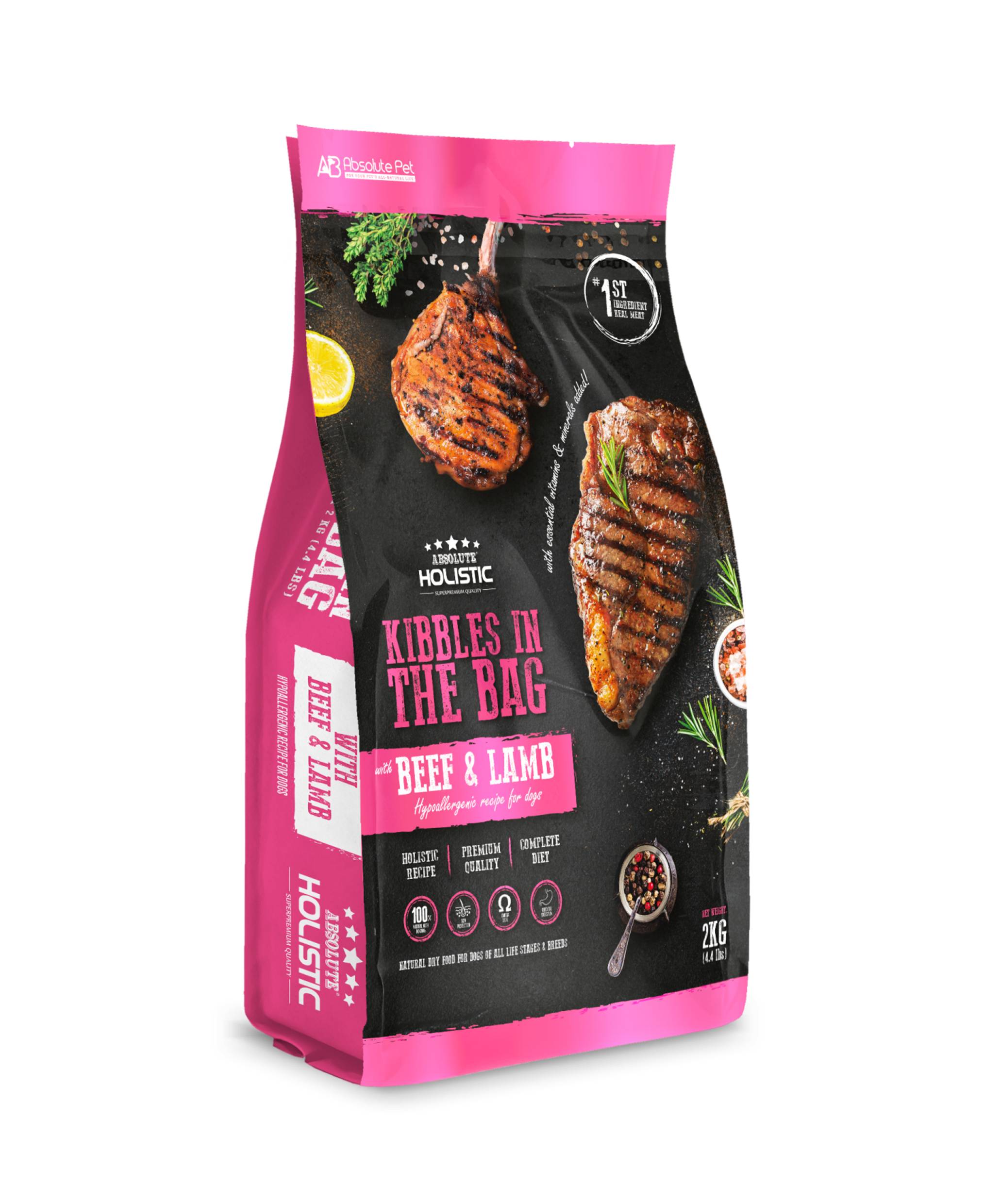 Absolute Holistic Dog 2kg Kibbles In The Bag Beef & Lamb Dry Dog Food (EXP: 12 Apr 2027) image 4