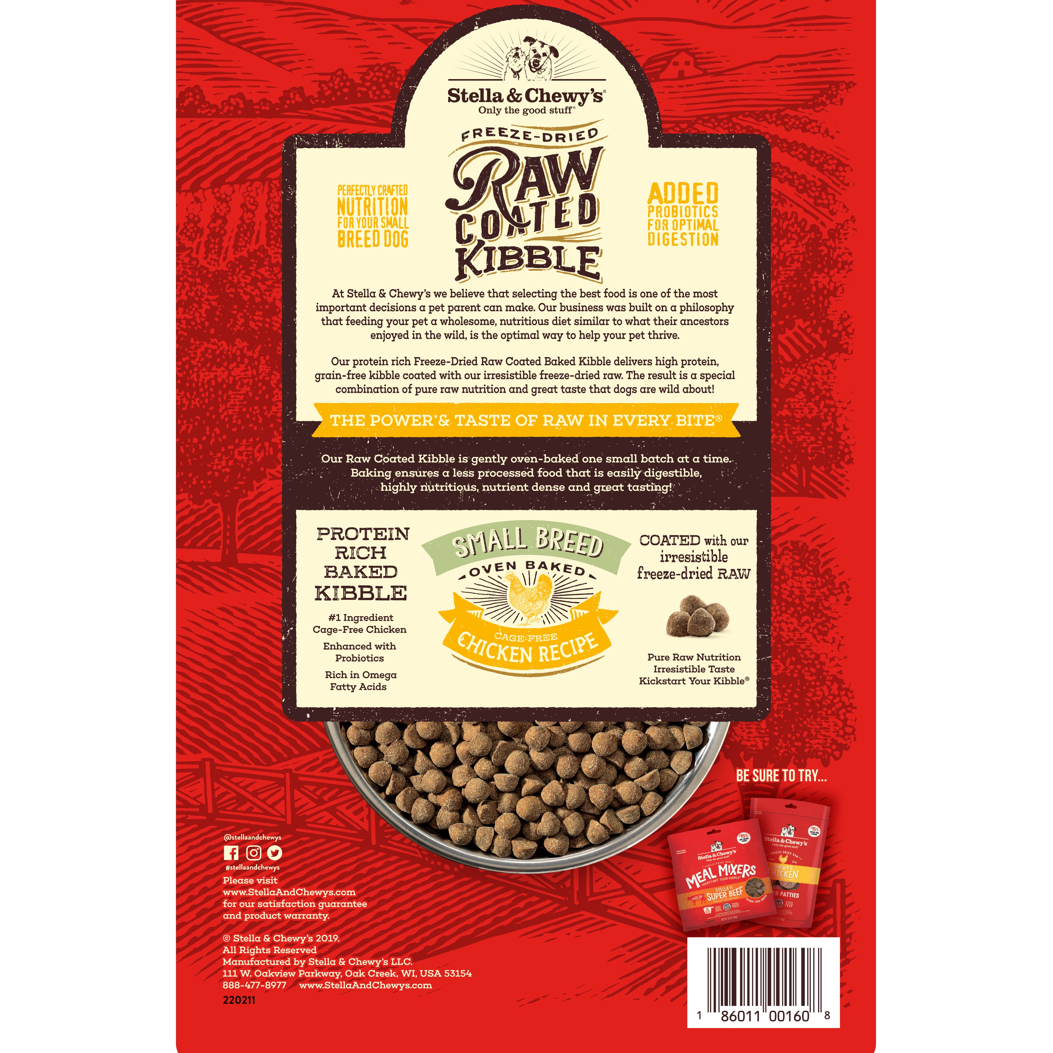 Stella & Chewy's Raw Coated Kibble 3.5lb (1.6kg) Small Breed Chicken Dry Dog Food image 2