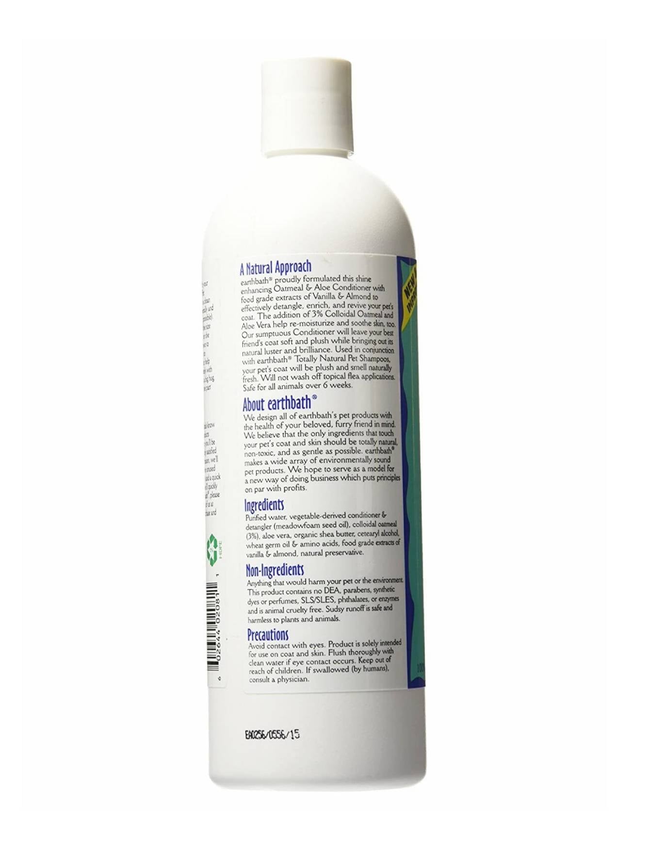 Earthbath 16oz Oatmeal & Aloe (Vanilla & Almond) Pet Conditioner (472ml) image 2