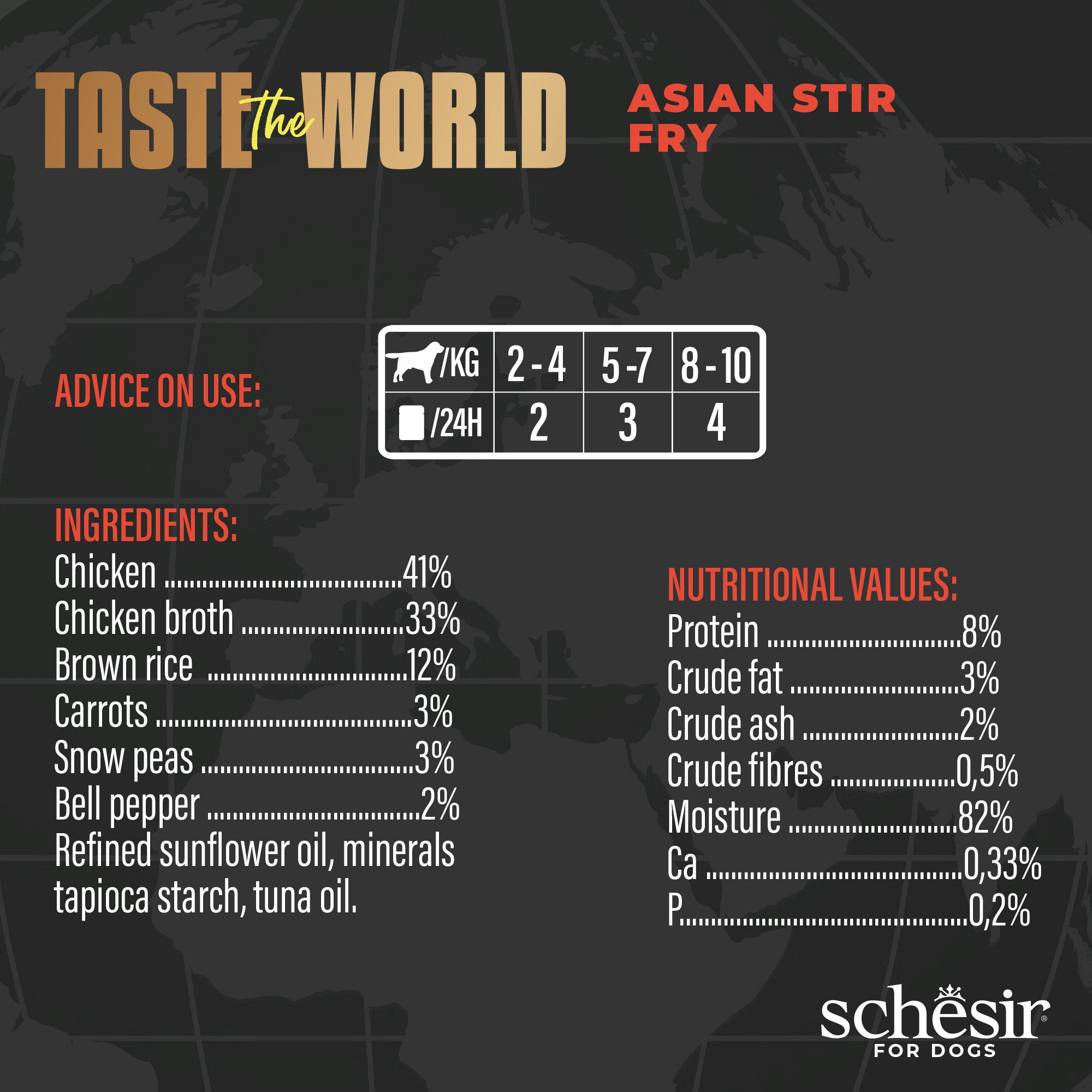 Schesir Dog Taste the World Canned 150g Asian Stir Fry in Broth Wet Dog Food image 2