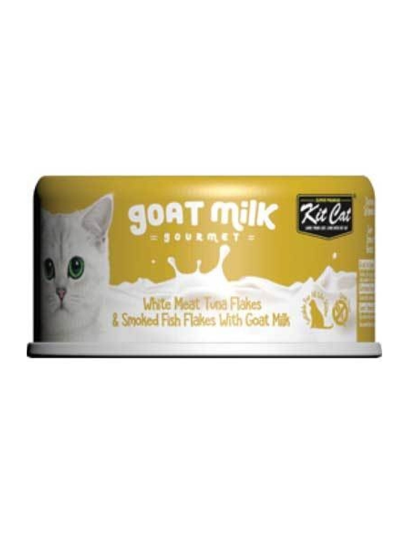 Kit Cat 70g Goat Milk Gourmet White Meat Tuna Flakes & Smoked Fish Flakes With Goat Milk Wet Cat Food image 4