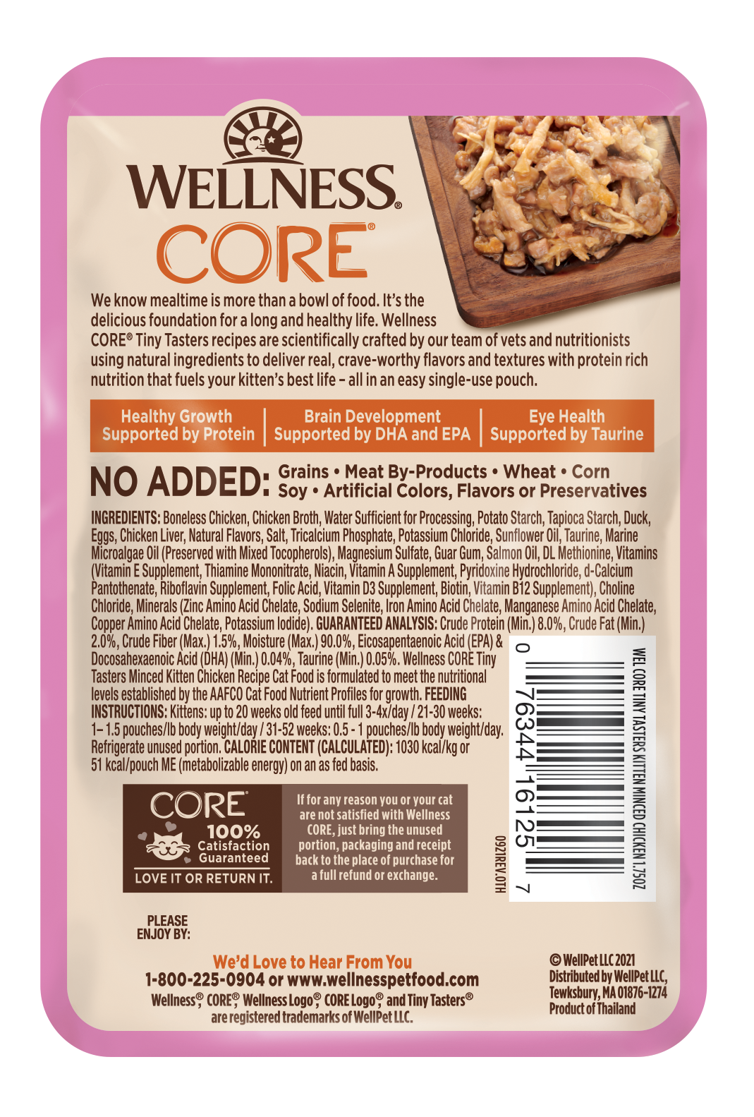 Wellness CORE Cat 50g Tiny Tasters Minced Kitten Chicken Wet Cat Food image 2