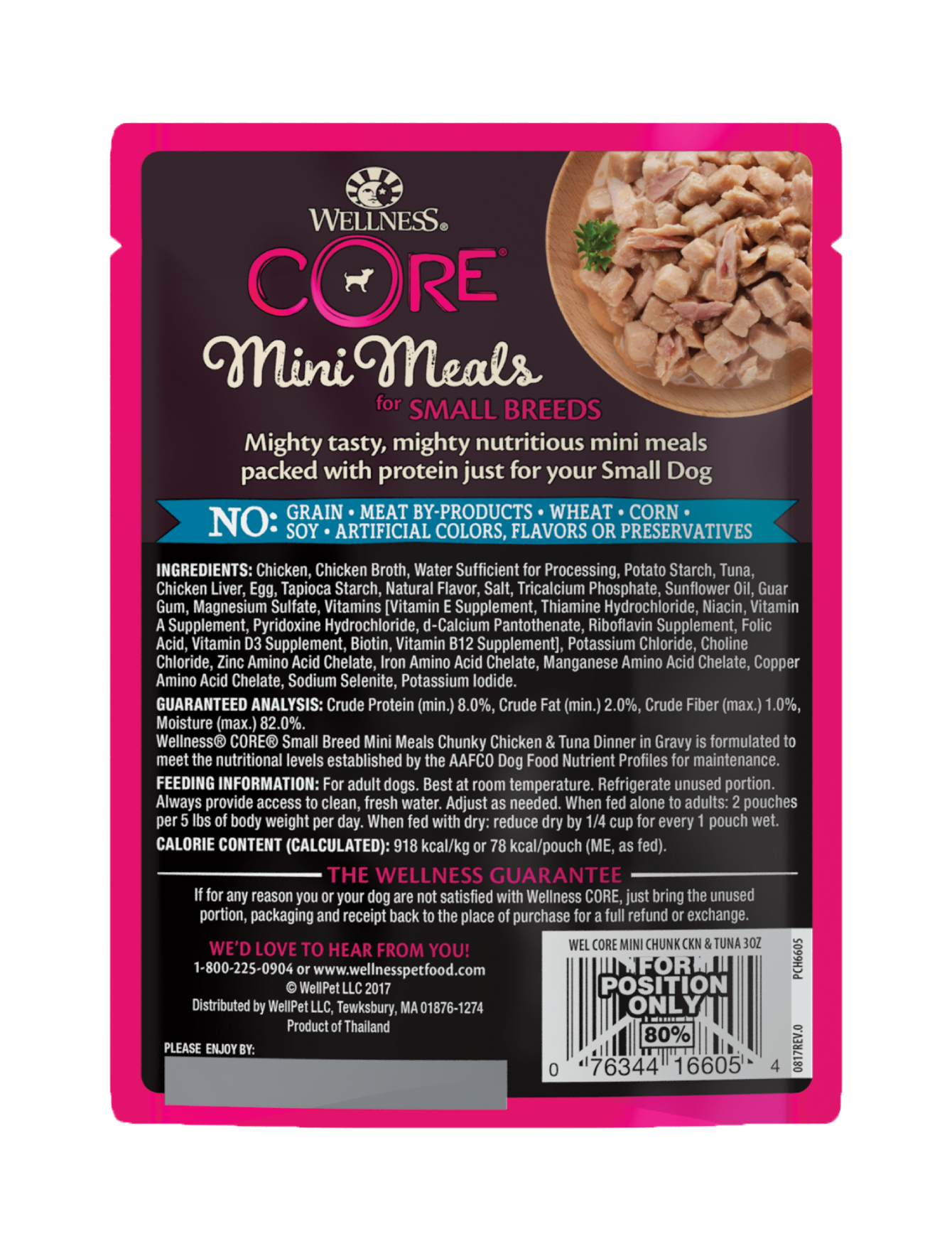 Wellness CORE Small Breed Mini Meals - Chunky Chicken & Tuna Wet Dog Food 85g image 2