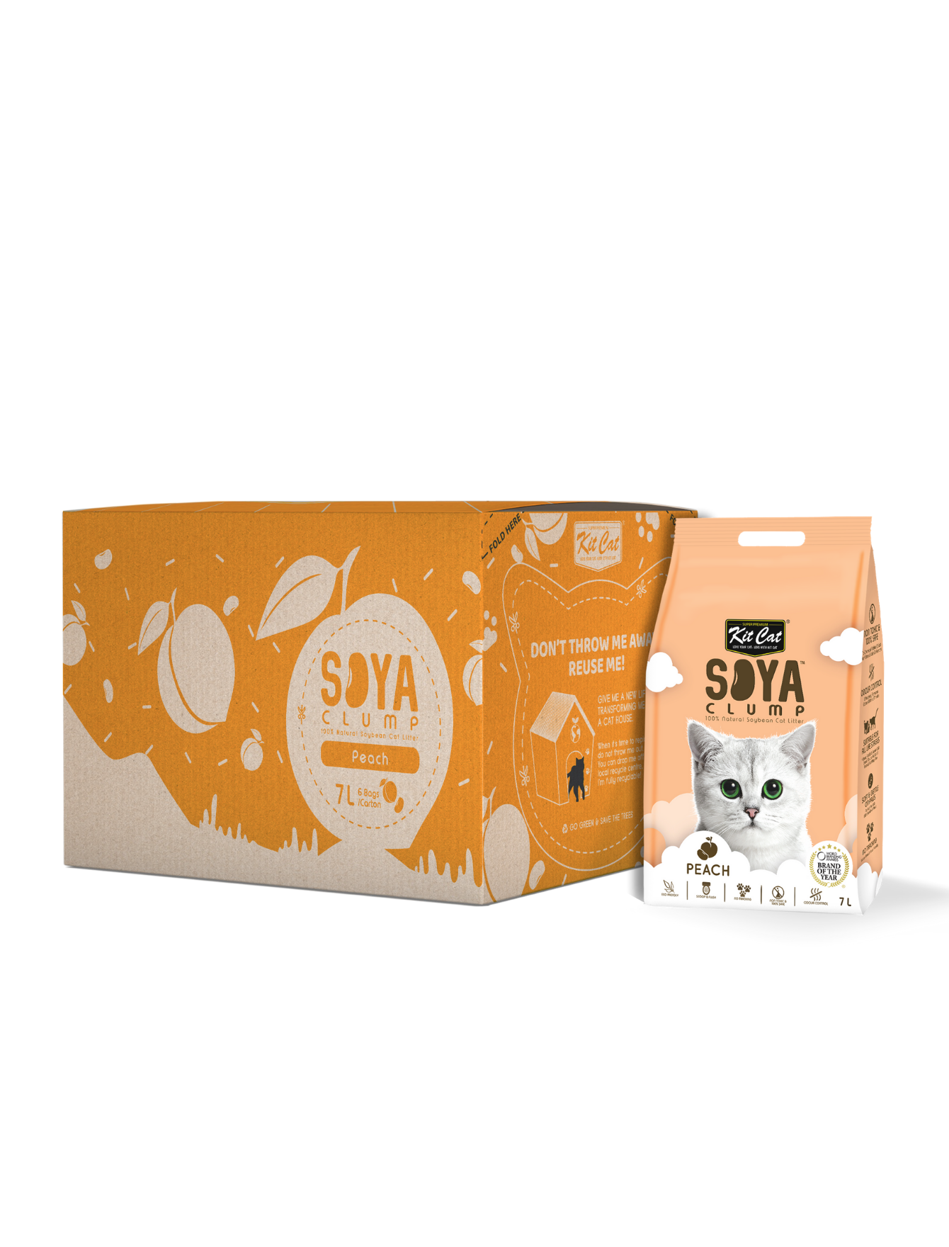 Kit Cat 7L Soya Clump Peach Cat Litter image 4