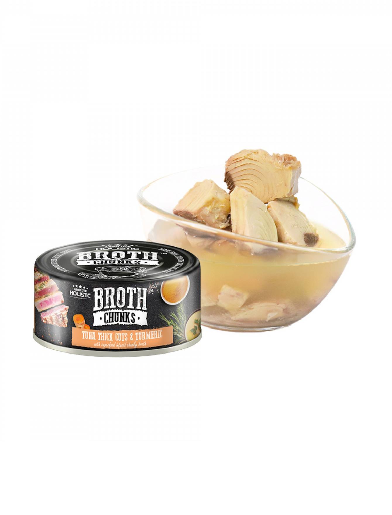 Absolute Holistic Broth Chunks Tuna Thick Cuts & Turmeric Wet Cat & Dog Food 80G image 4