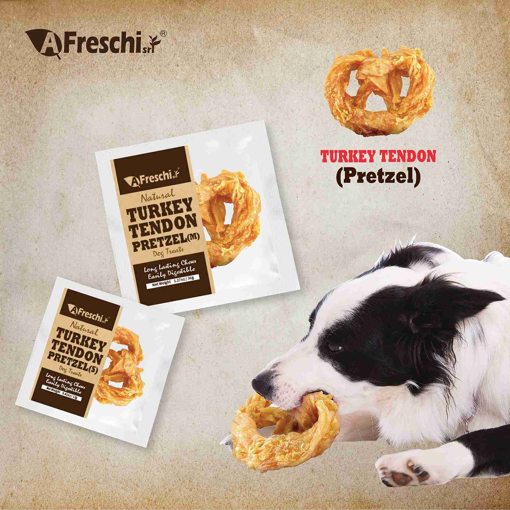 AFreschi Dog 120g Turkey Tendon & Salmon Chip Dog Treats image 7