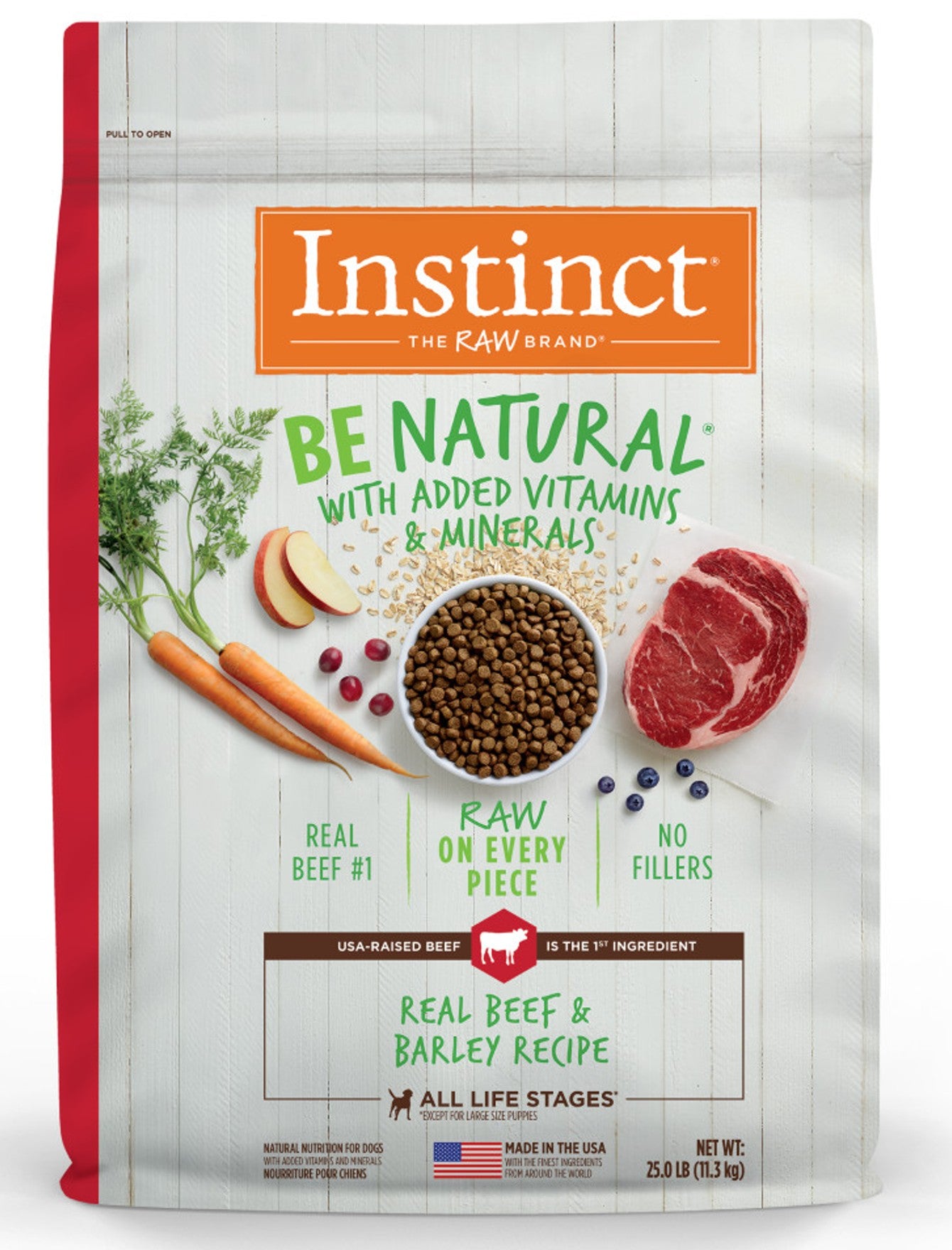 Instinct Be Natural Dog 25lb Real Beef & Barley Recipe Dry Dog Food image 3