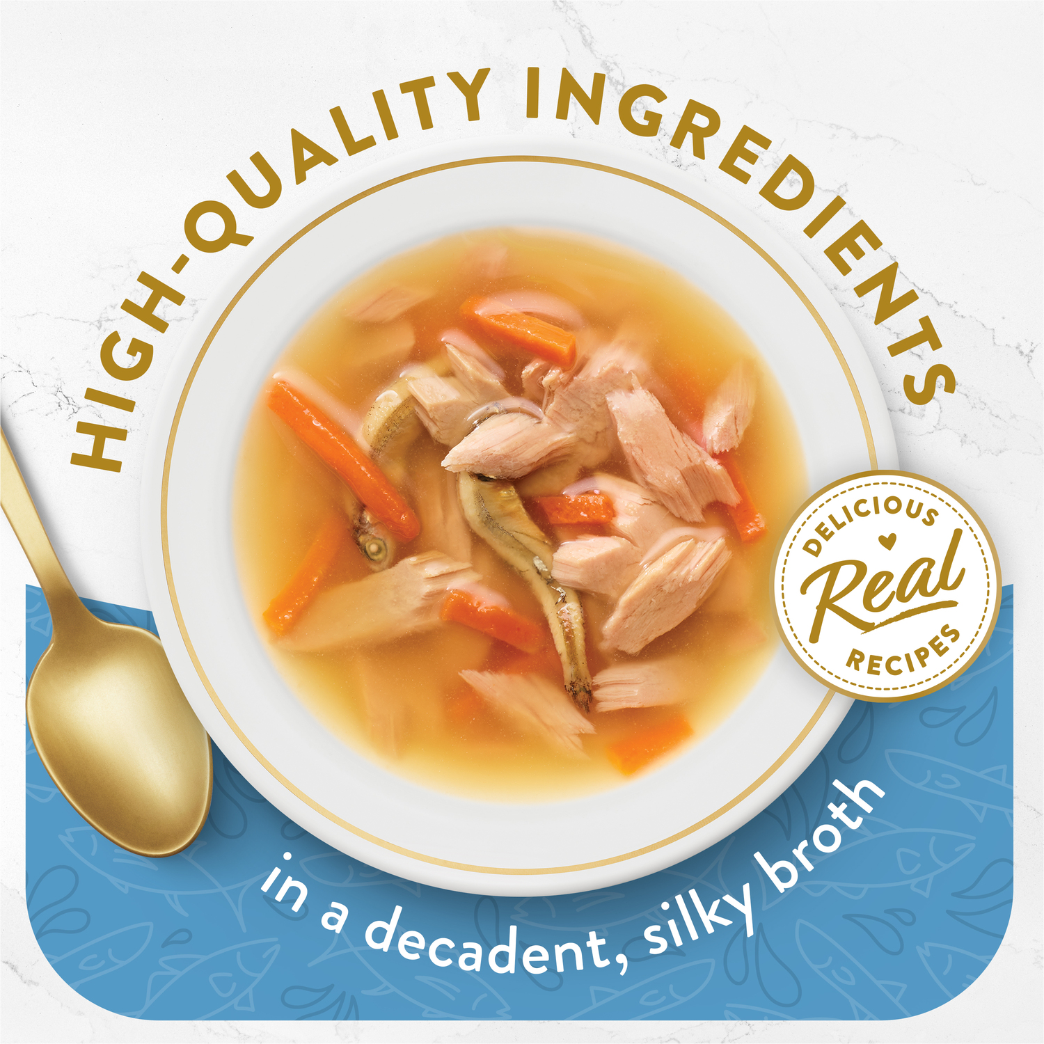 Fancy Feast Cat 40g Broths Classic Tuna, Anchovies & Whitefish Wet Cat Food image 3