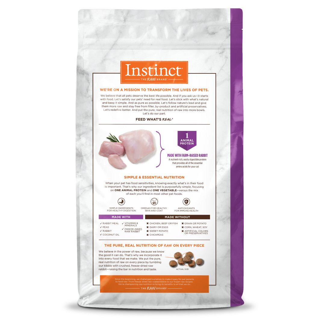 Instinct Limited Ingredient Diet Cat 10lb Grain Free Recipe with Real Rabbit Dry Cat Food image 2