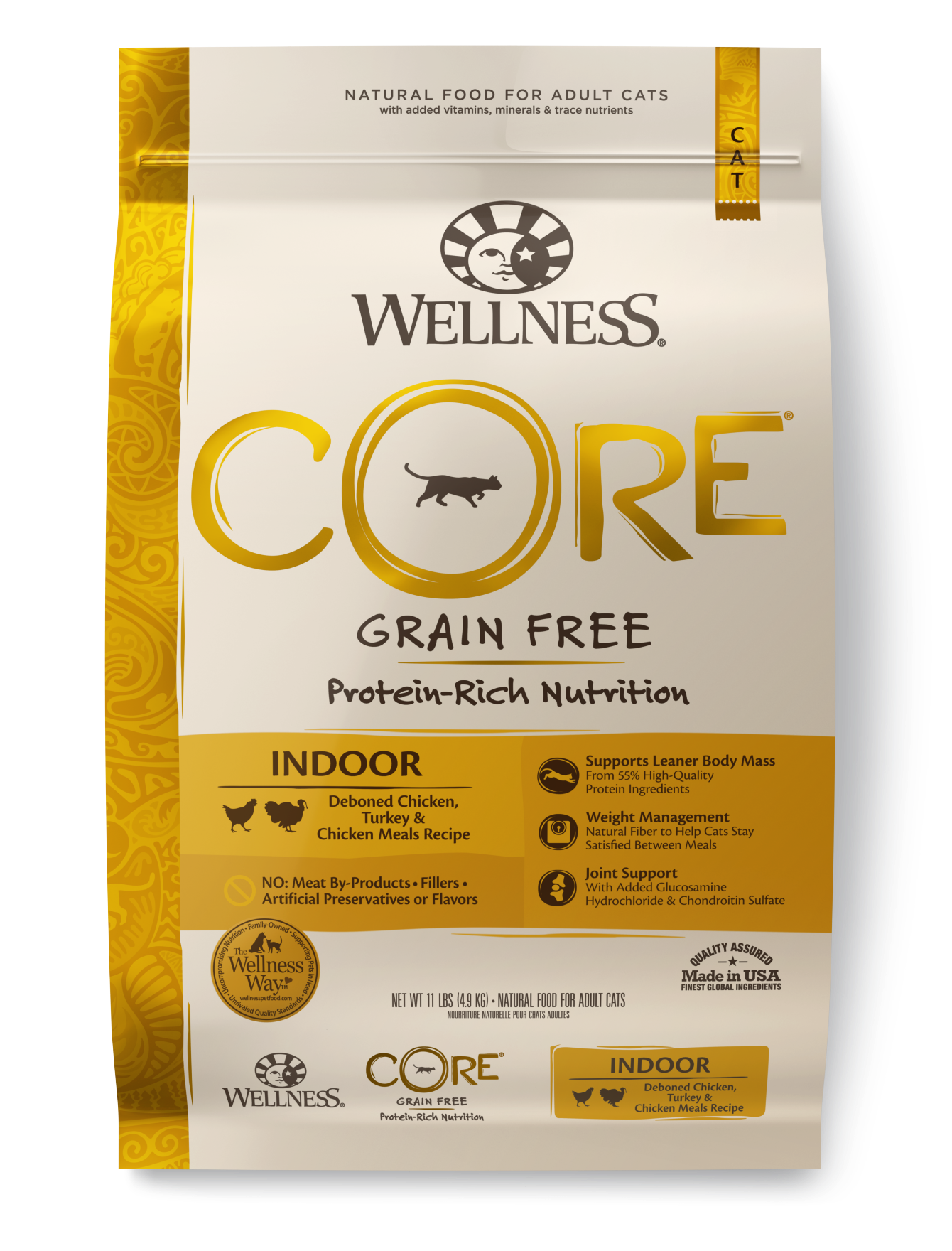 Wellness CORE Cat 900g (2lb) Indoor Grain Free Deboned Chicken, Turkey & Chicken Meal Dry Cat Food image 2