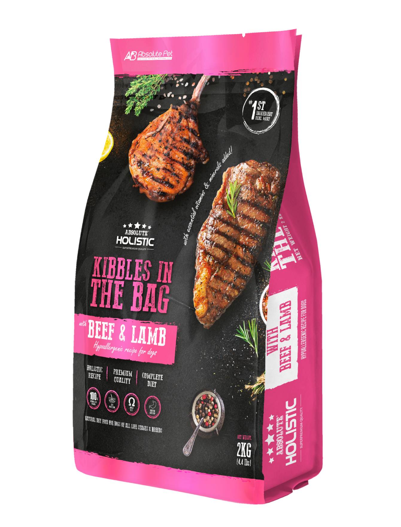 Absolute Holistic Dog 2kg Kibbles In The Bag Beef & Lamb Dry Dog Food (EXP: 12 Apr 2027) image 2
