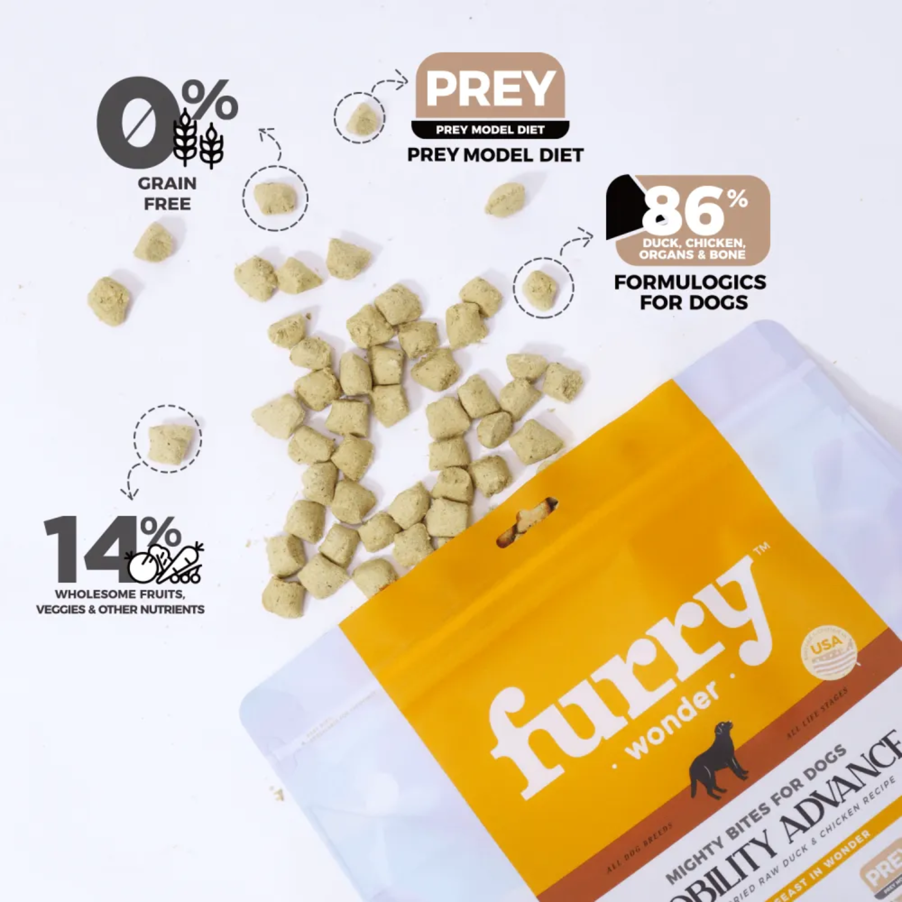 Furry Wonder Mobility Advance Freeze-dried Raw Recipe For Dogs 50g (trial pack) image 3