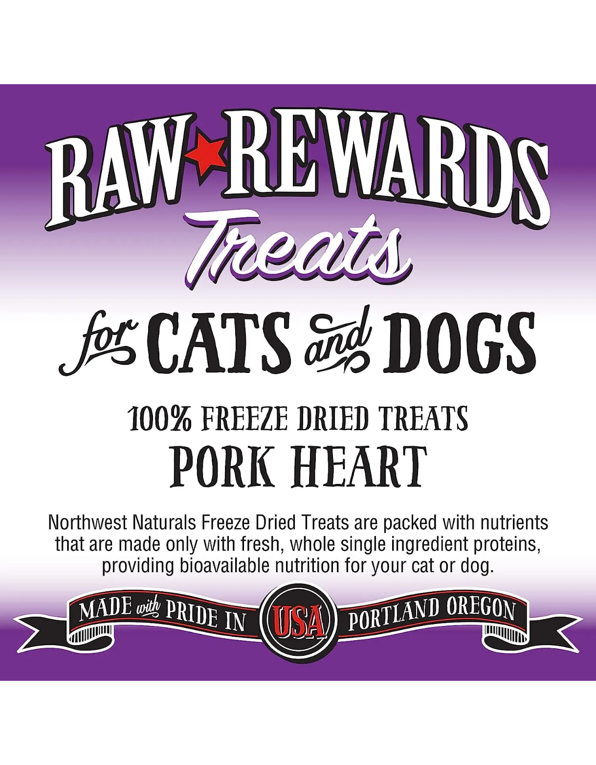 Northwest Naturals Raw Rewards 3oz Freeze Dried Pork Heart Treats for Dogs & Cats image 4