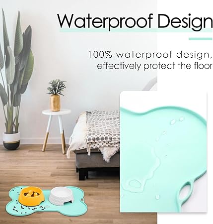 Super Design Silicone Bone Shaped Placemat for Dogs (Green) image 2
