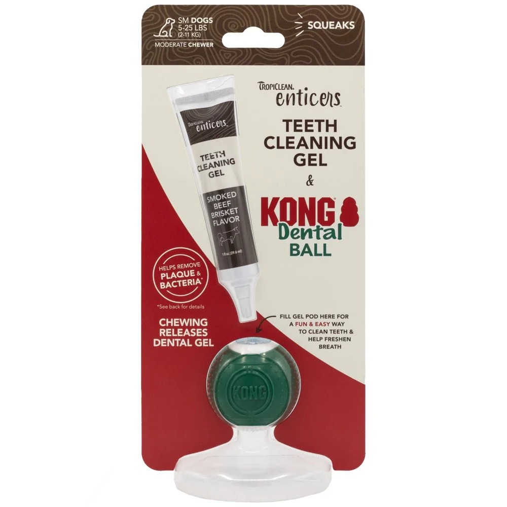 Tropiclean Enticers & Kong Dental Ball Kit Smoked Beef Brisket Small For Dogs image 2