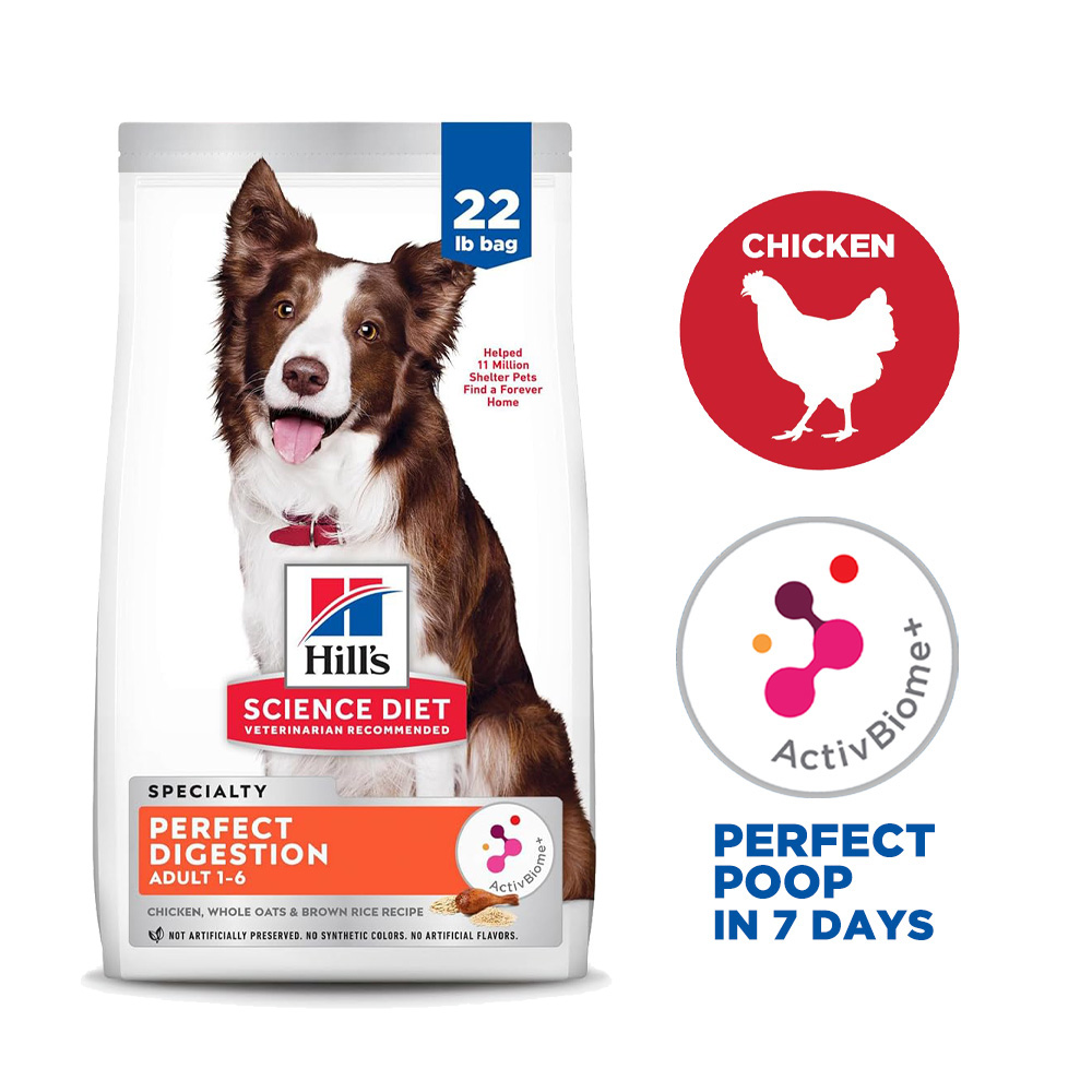 Hill's Science Diet Canine Adult Perfect Digestion Chicken & Brown Rice Recipe 9.97kg Dry Dog Food image 10