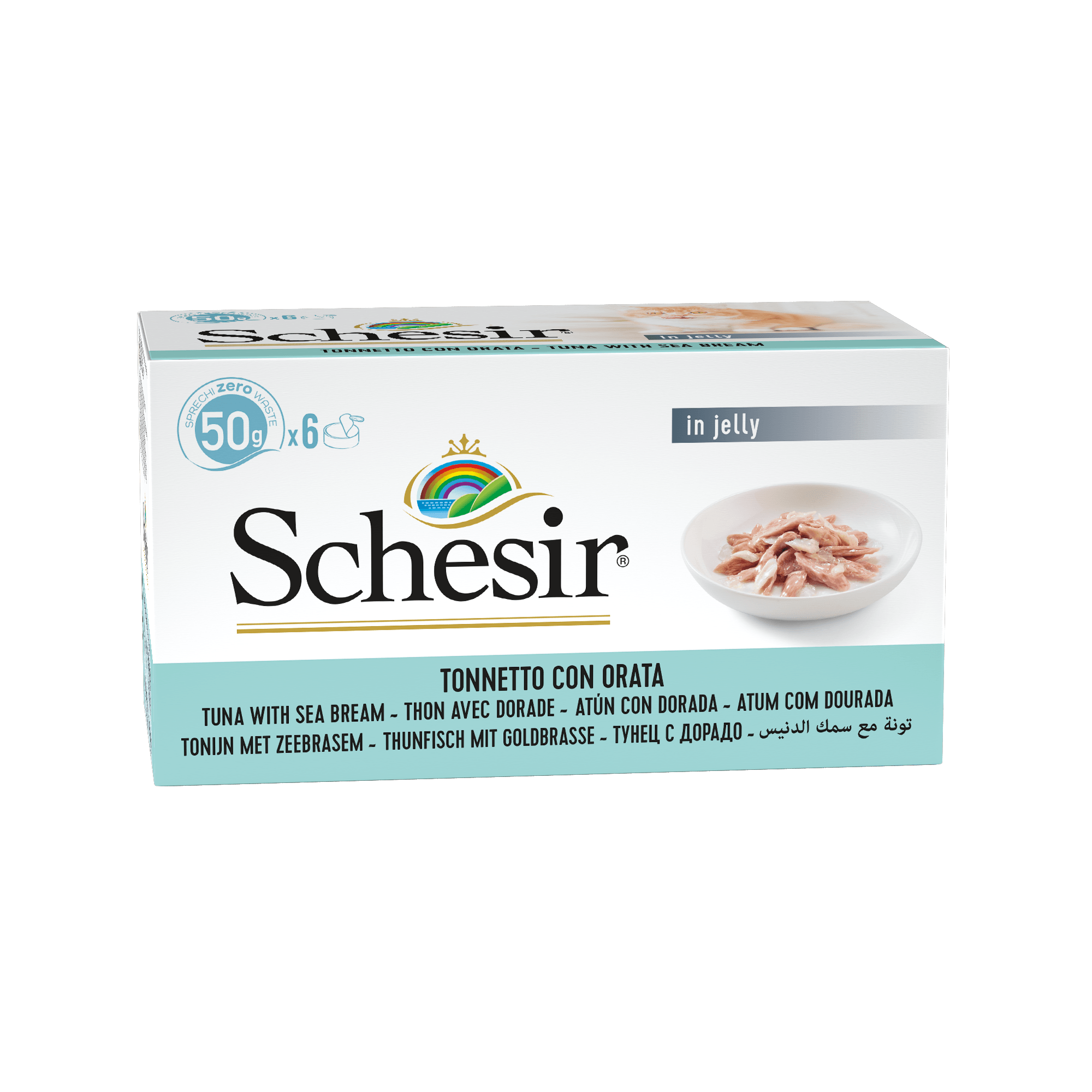 Schesir Cat Complete Nutrition Mini Meal 6x50g Tuna with Seabream in Jelly Wet Cat Food image 3