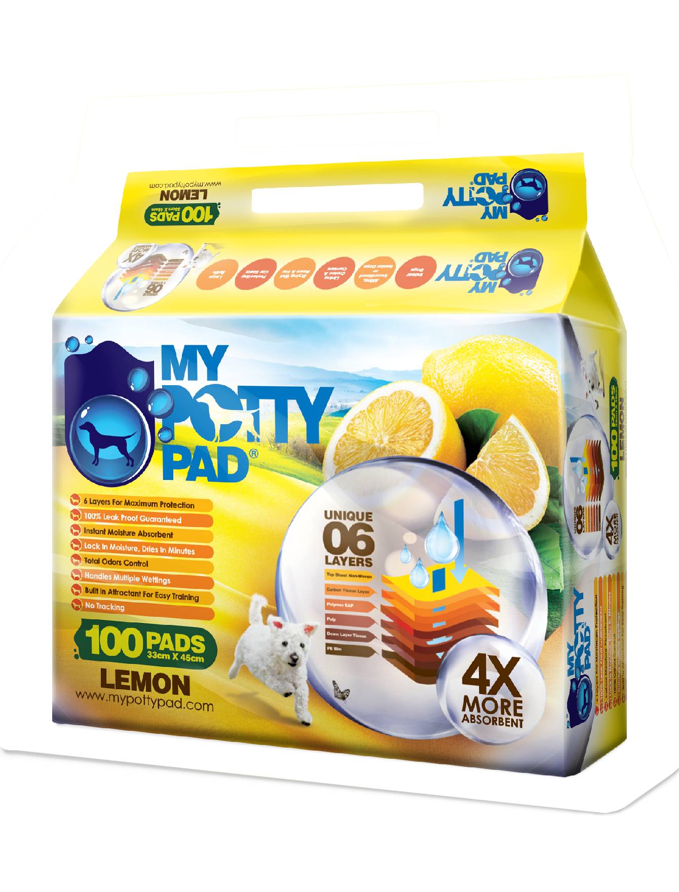 My Potty Pad Lemon Pee Pad For Dogs (S) 100pcs image 10