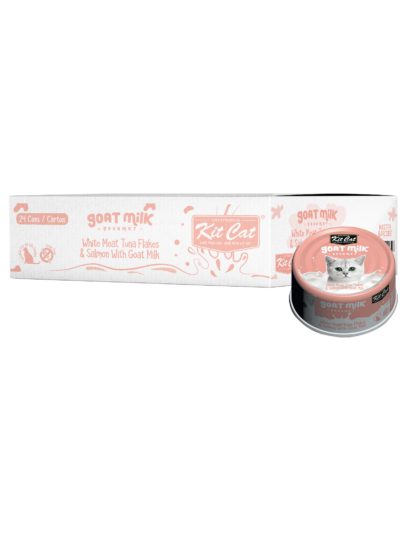 Kit Cat 70g Goat Milk Gourmet White Meat Tuna Flakes & Salmon With Goat Milk Wet Cat Food image 3