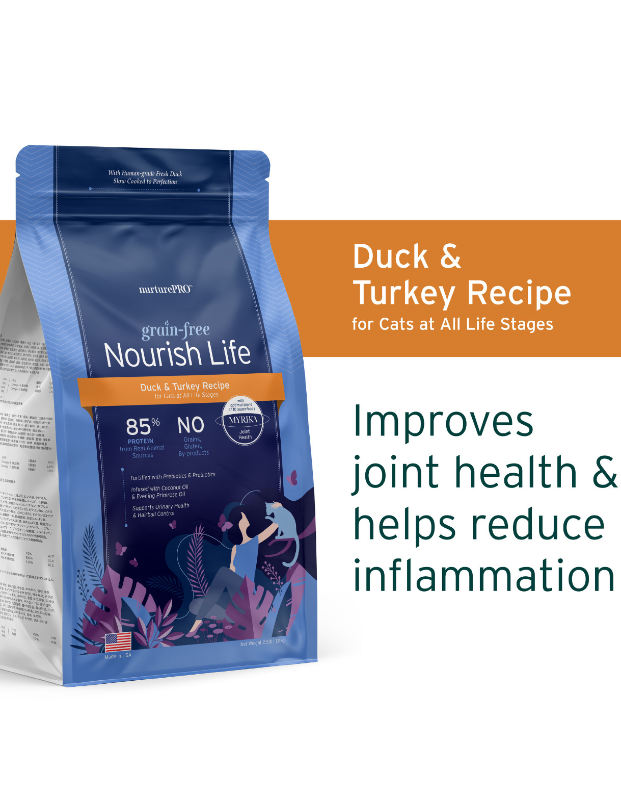 Nurture Pro Cat Nourish Life Grain-Free 227g Duck & Turkey All Life Stages Dry Cat Food image 4