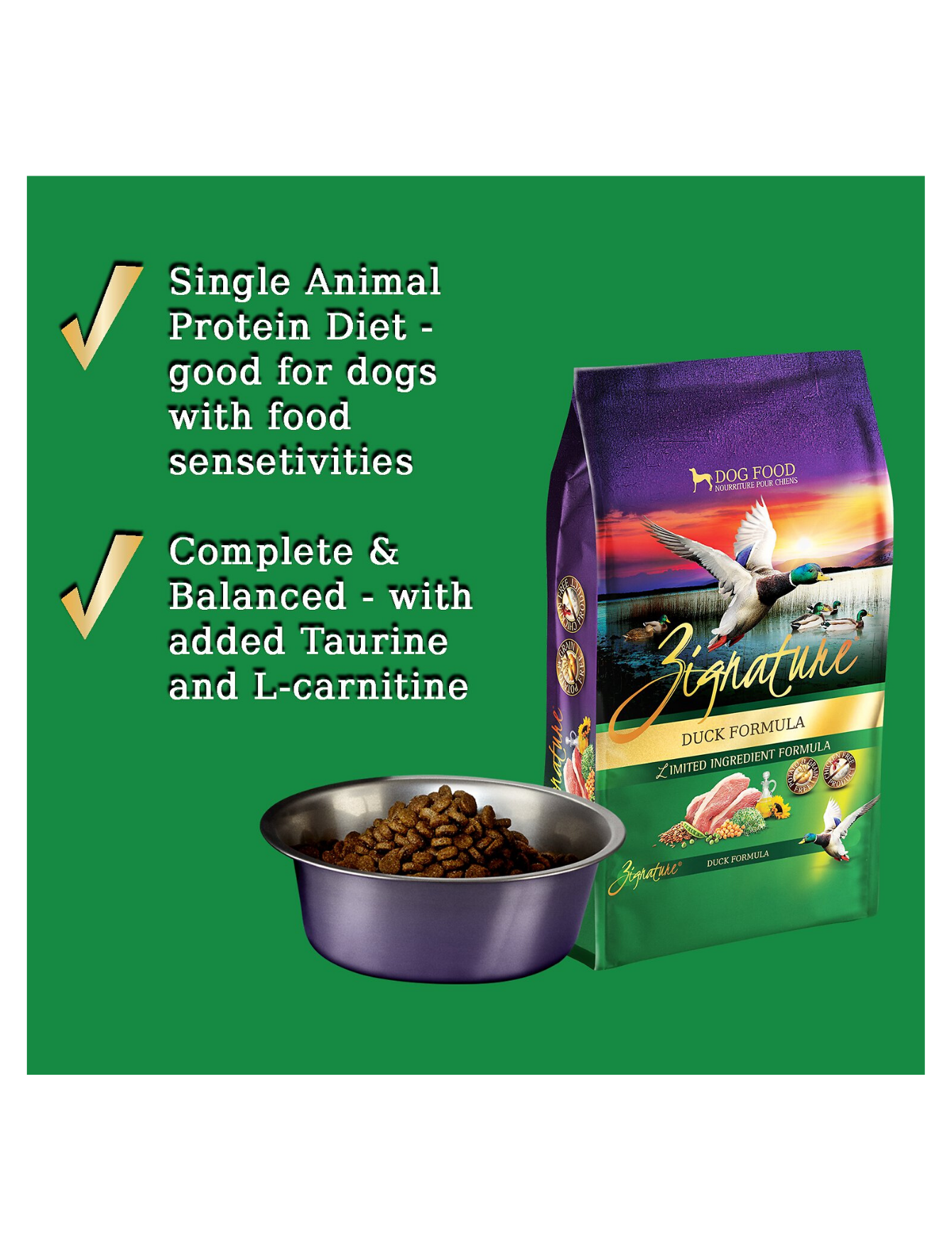 Zignature 1.8kg Duck Formula Dry Dog Food image 2