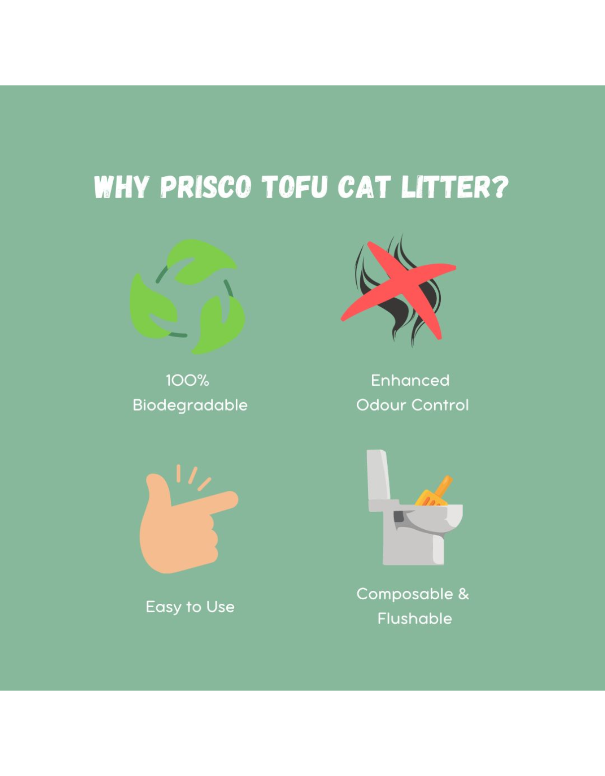 Prisco Tofu Cat Litter 7L Green Tea image 3