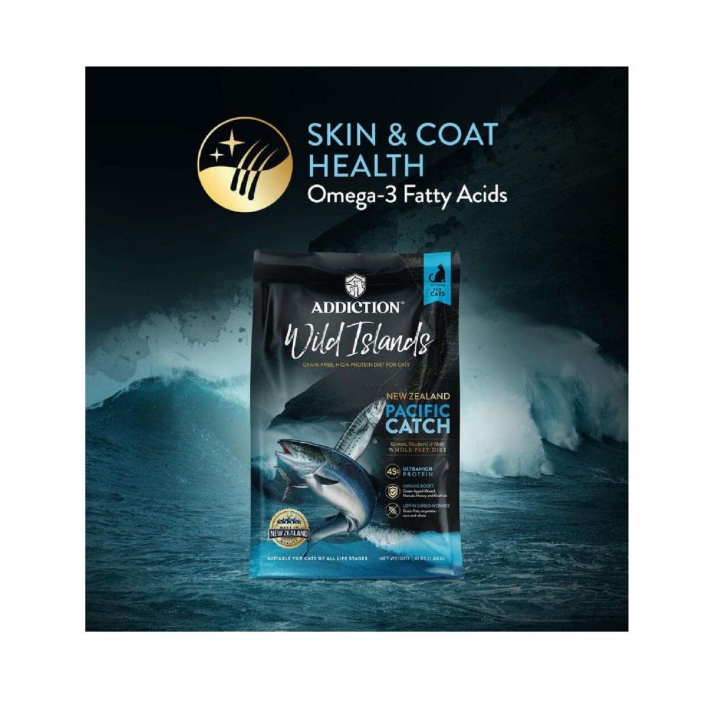 Addiction Cat 4.5kg Wild Islands Pacific Catch Grain-Free Salmon, Mackerel & Hoki Dry Cat Food image 2