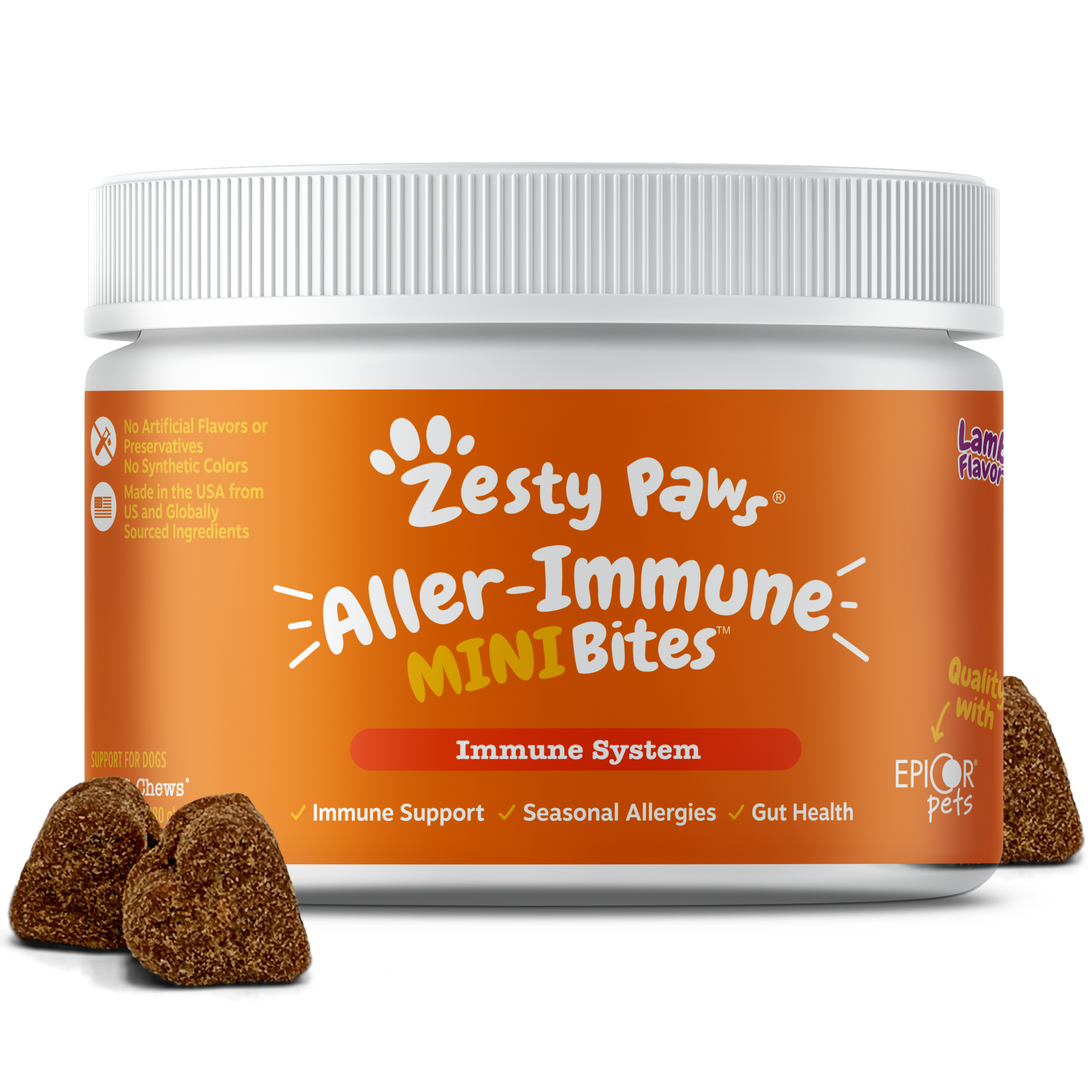Zesty Paws 90ct Aller-Immune MINI Bites Lamb Supplement for Dogs image 2