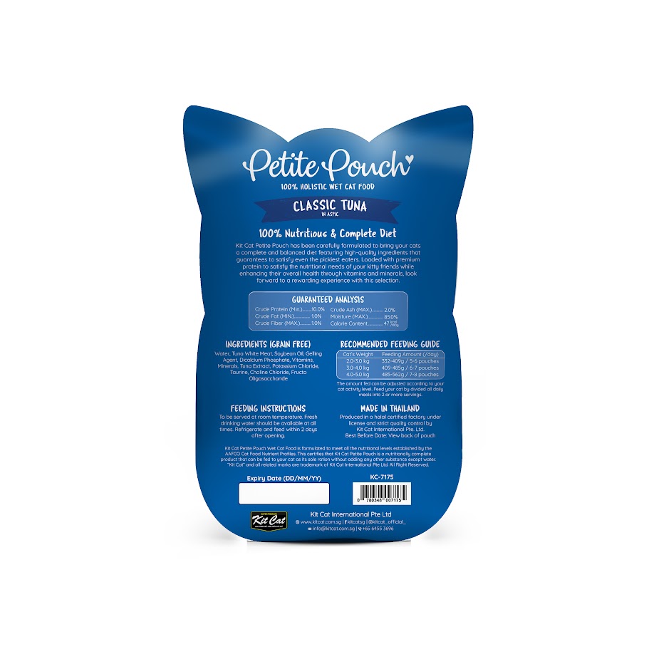 Kit Cat 70g Petite Pouch Complete & Balanced Classic Tuna in Aspic Wet Cat Food image 2