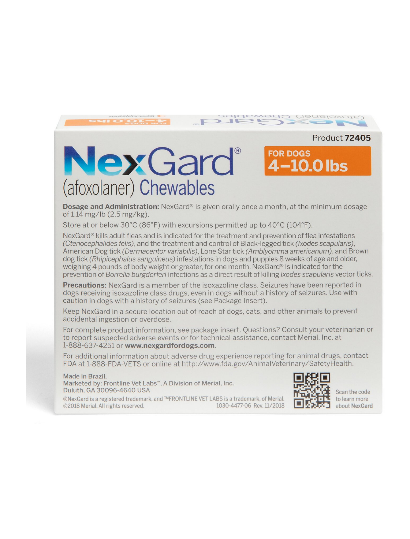 NexGard Afoxolaner 11mg Chewable Tablets for Dogs 2-4kg 6 Tablets image 2