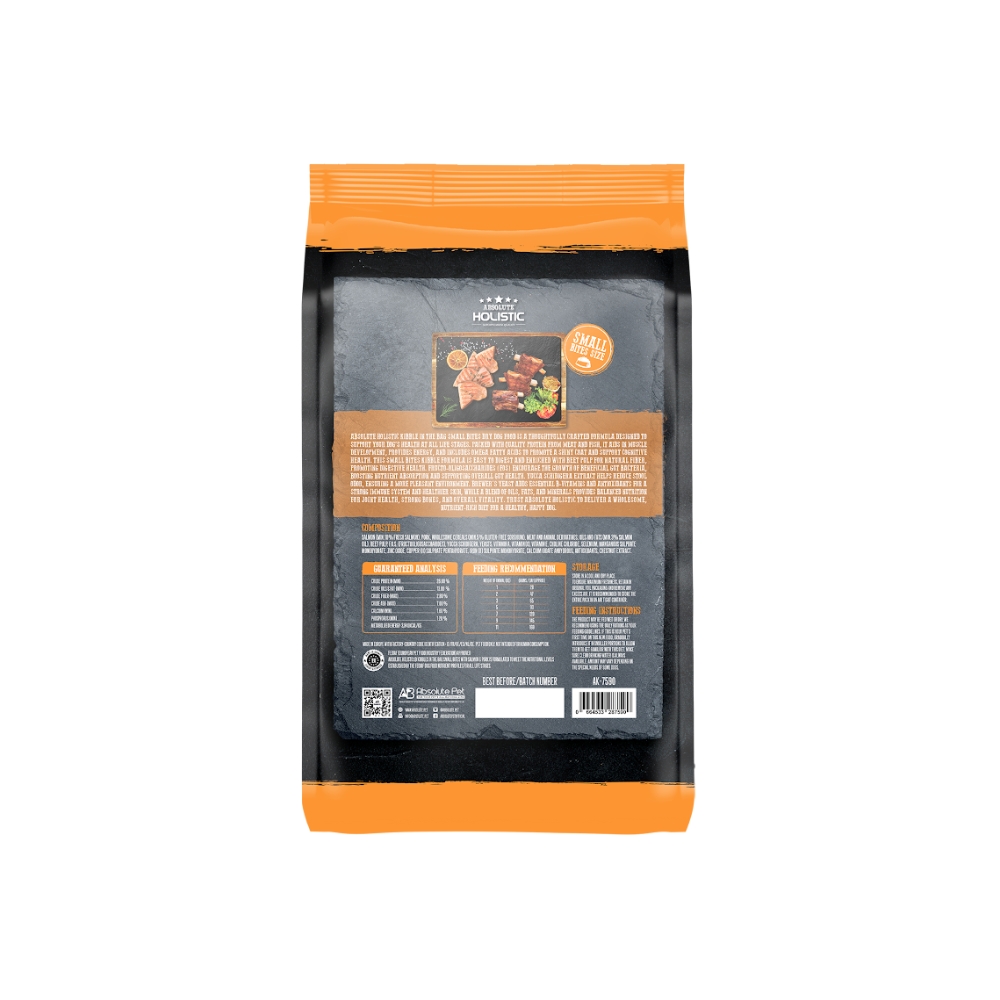 Absolute Holistic Dog 12kg Kibbles In The Bag Small Bites Salmon & Pork Dry Dog Food (EXP: 20 Nov 2026) image 2